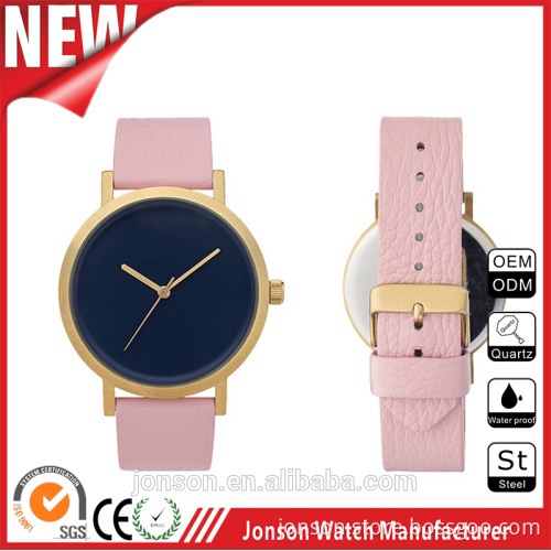 Newest waterproof genuine leather rose gold ladies watches